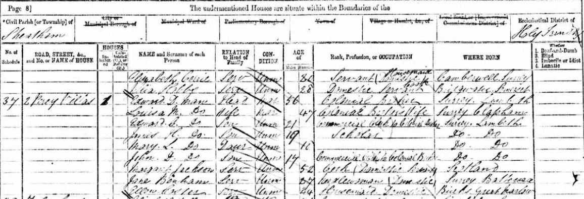 Edward Desborough Man on 1871 Census