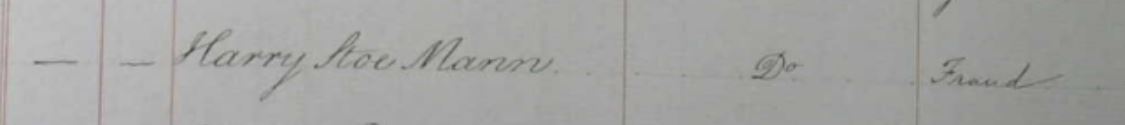 Harry Stoe Man Fraud Charge 1835