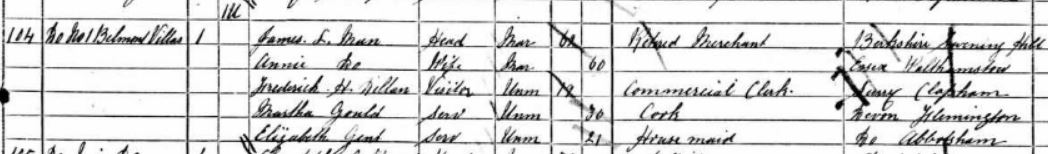 James Lawrence Man on the 1881 census