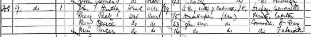 John Thomas Huntley on the 1881 census