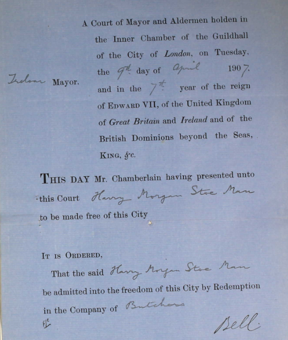 Harry's Freedom of the City of London
