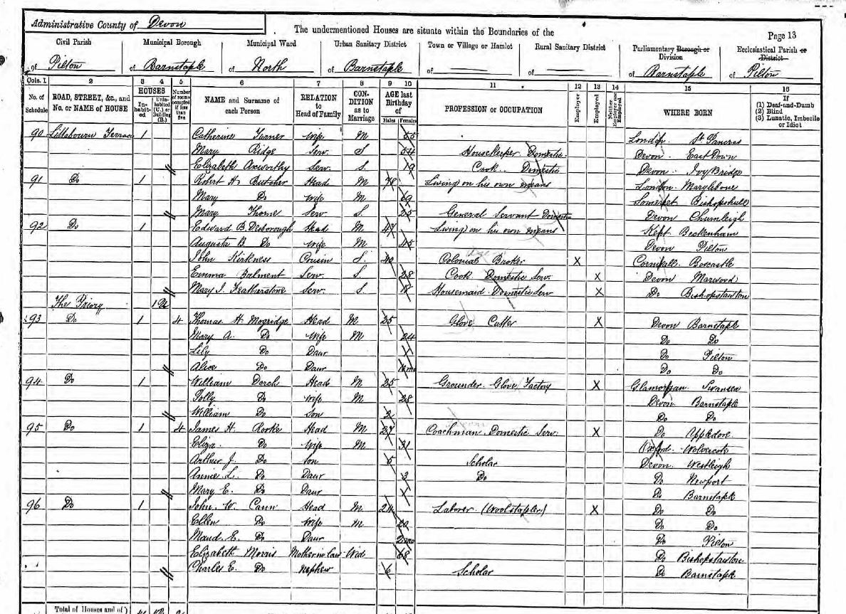 John Kirkness on 1891 Census
