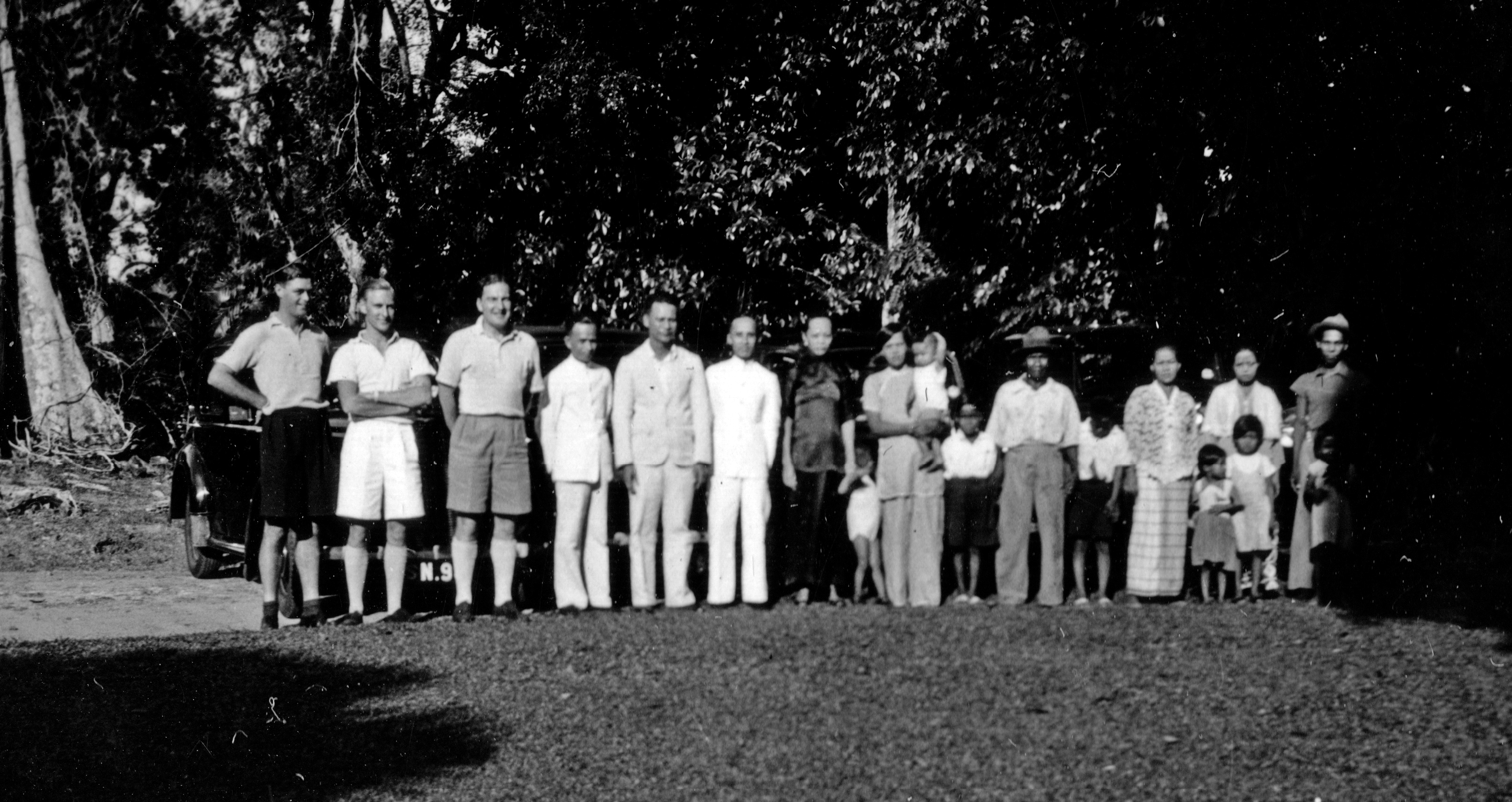 1939 The Boustead Mess in Singapore. Boustead European 'directors' to the left and mess staff to the right.