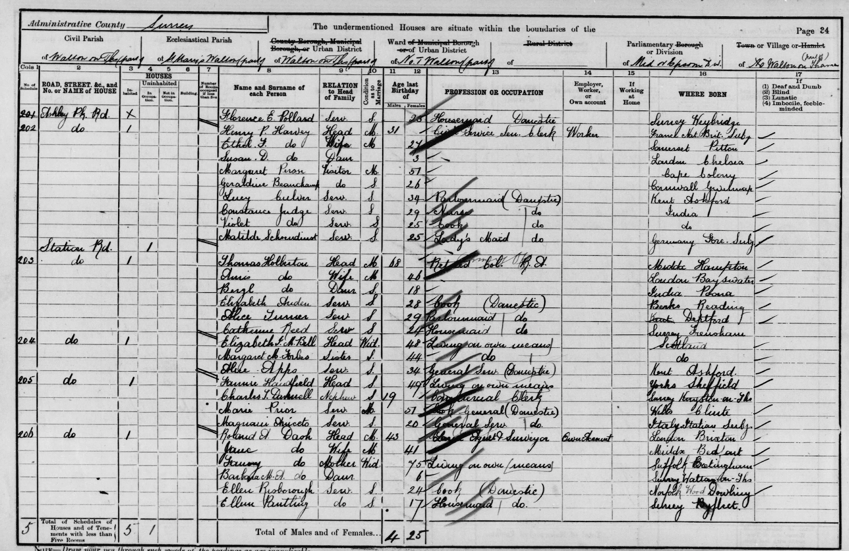 Beryl Holberton on 1901 census