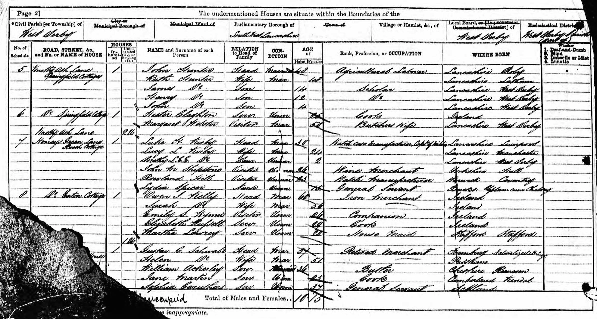 Gustave Schwabe on 1871 census