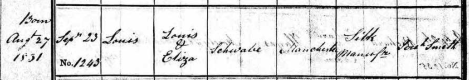 Louis Schwabe baptism 1841
