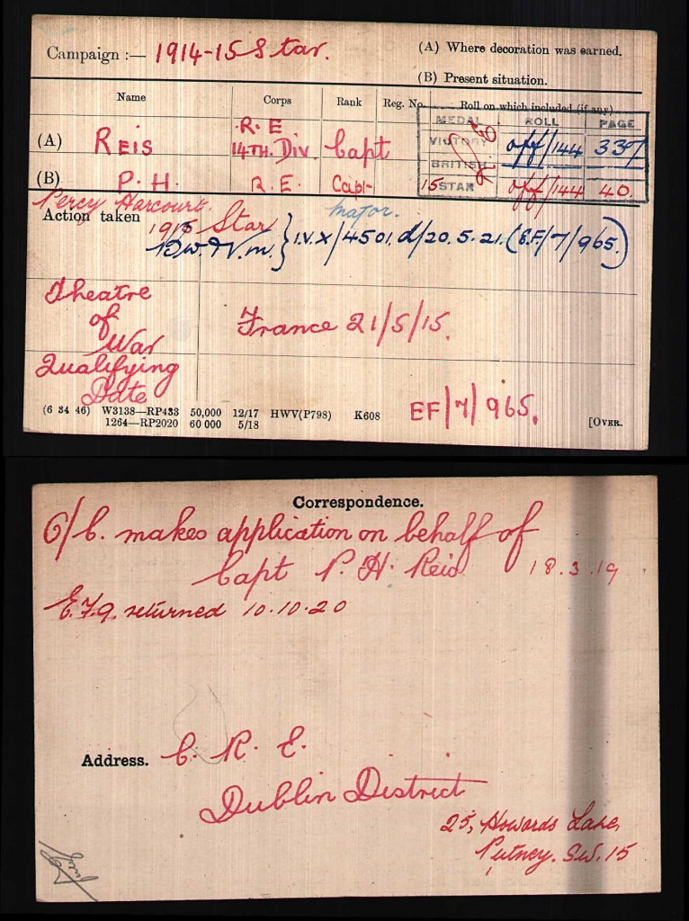 Percy Harcourt Reis Military Record