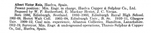 Albert Victor Reis Mining and Metallurgy