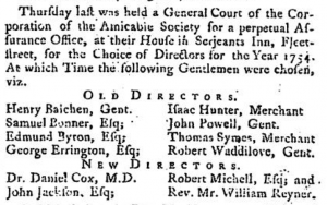 Henry Balchen May 11 1754