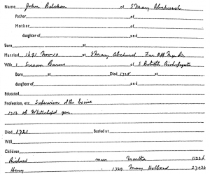 John Balchen's Family