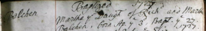 Martha Balchen Baptism 1727