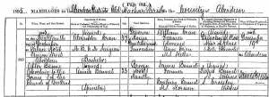 Alexander Cran and Annie Bennet Marriage