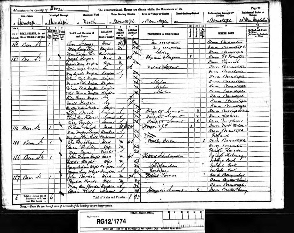 Harper Family on 1891 census
