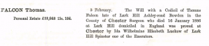 Probate of Thomas Falcon