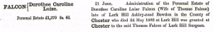 Probate of Thomas Falcon's widow