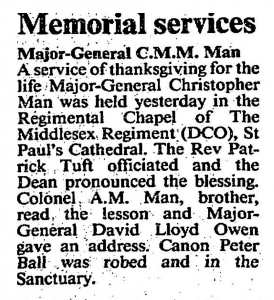 Christopher Man Memorial  January 13 1990