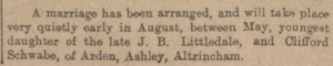 Clifford Schwabe Engagement July 18 1913