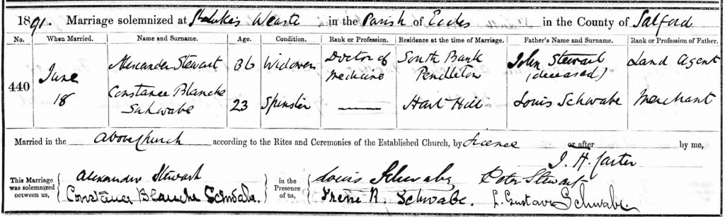 Constance Blanche Schwabe Marriage