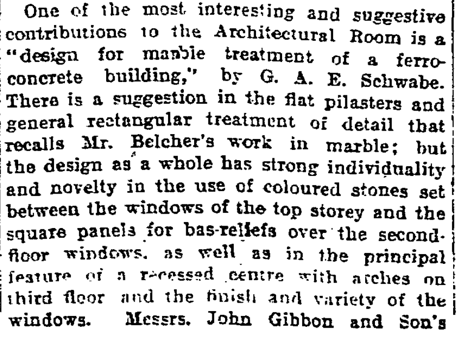 GAE Schwabe mention May 7 1909