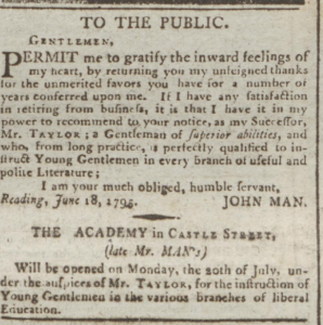 John Man Retires June 22 1795