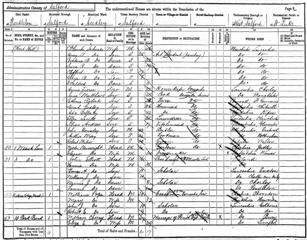 Louis Schwabe on 1891 census page 2