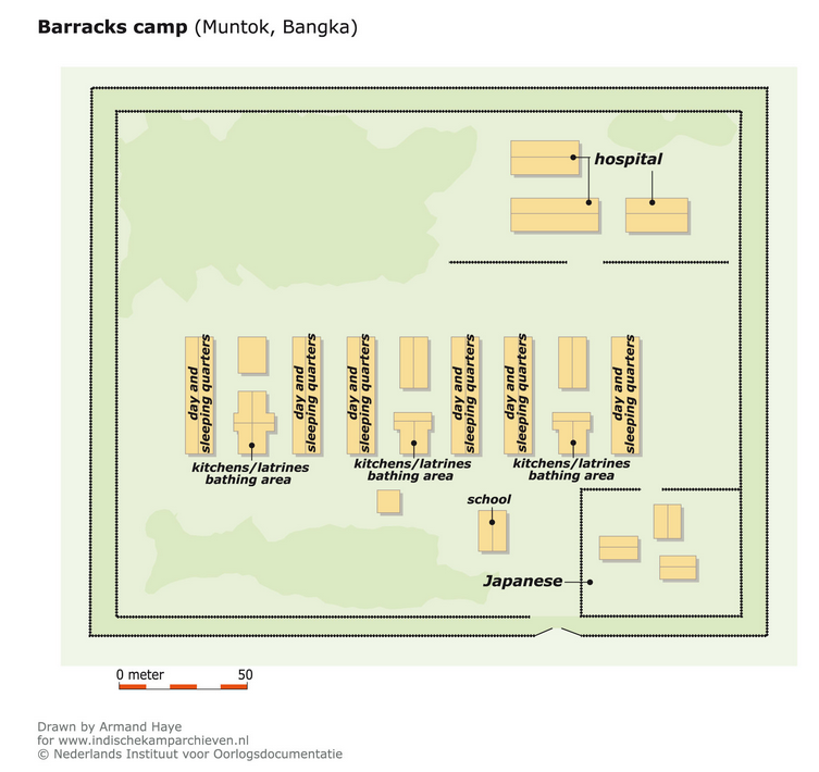 Muntok Prison Camp Map