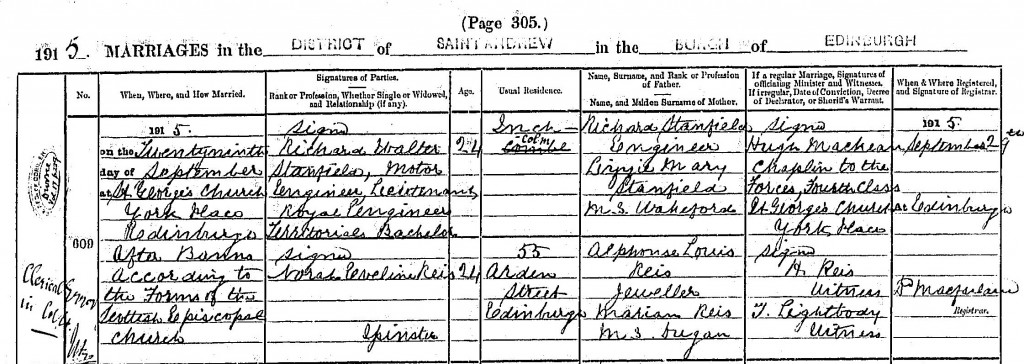 Norah Eveline Reis Marriage