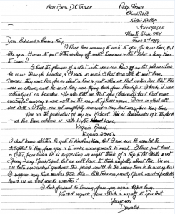 Donald Taylor Letter to Ed Man