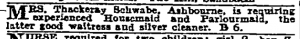 Thackeray Schwabe Ad  1927